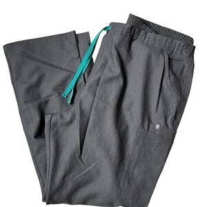 Figs Scrubs Technical Collection Graphite Gray High Waisted Cargo Pants Size XXL
